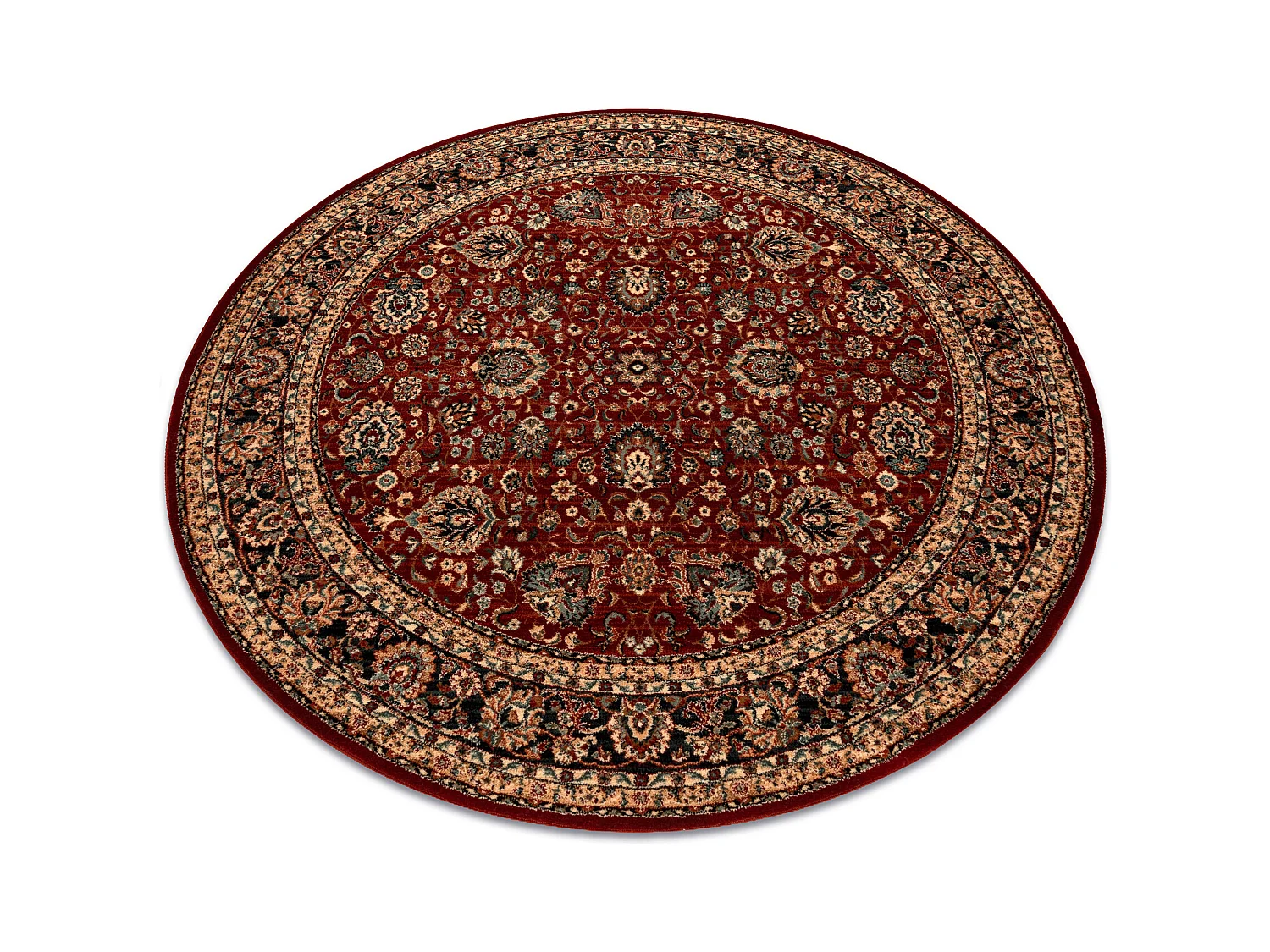 Tapis en laine KASHQAI 4362 300 cercle ornement bordeaux / noir cercle 160 cm