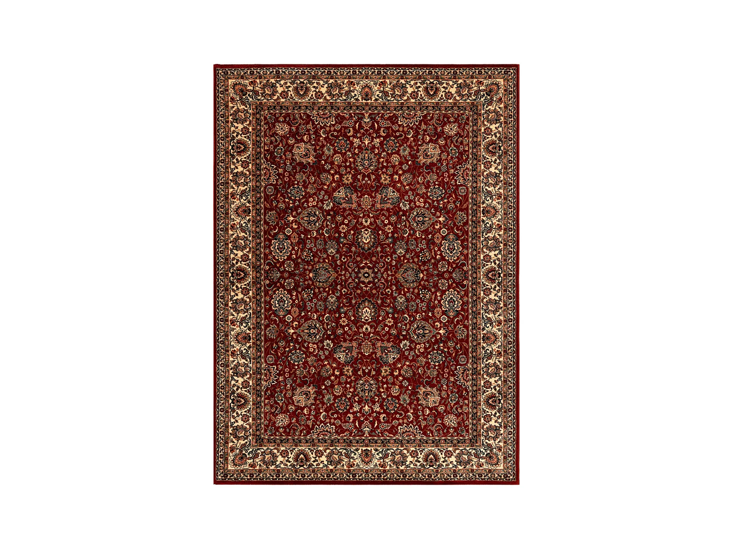 Tapis en laine KASHQAI 4362 302 ornement bordeaux / beige 200x300 cm