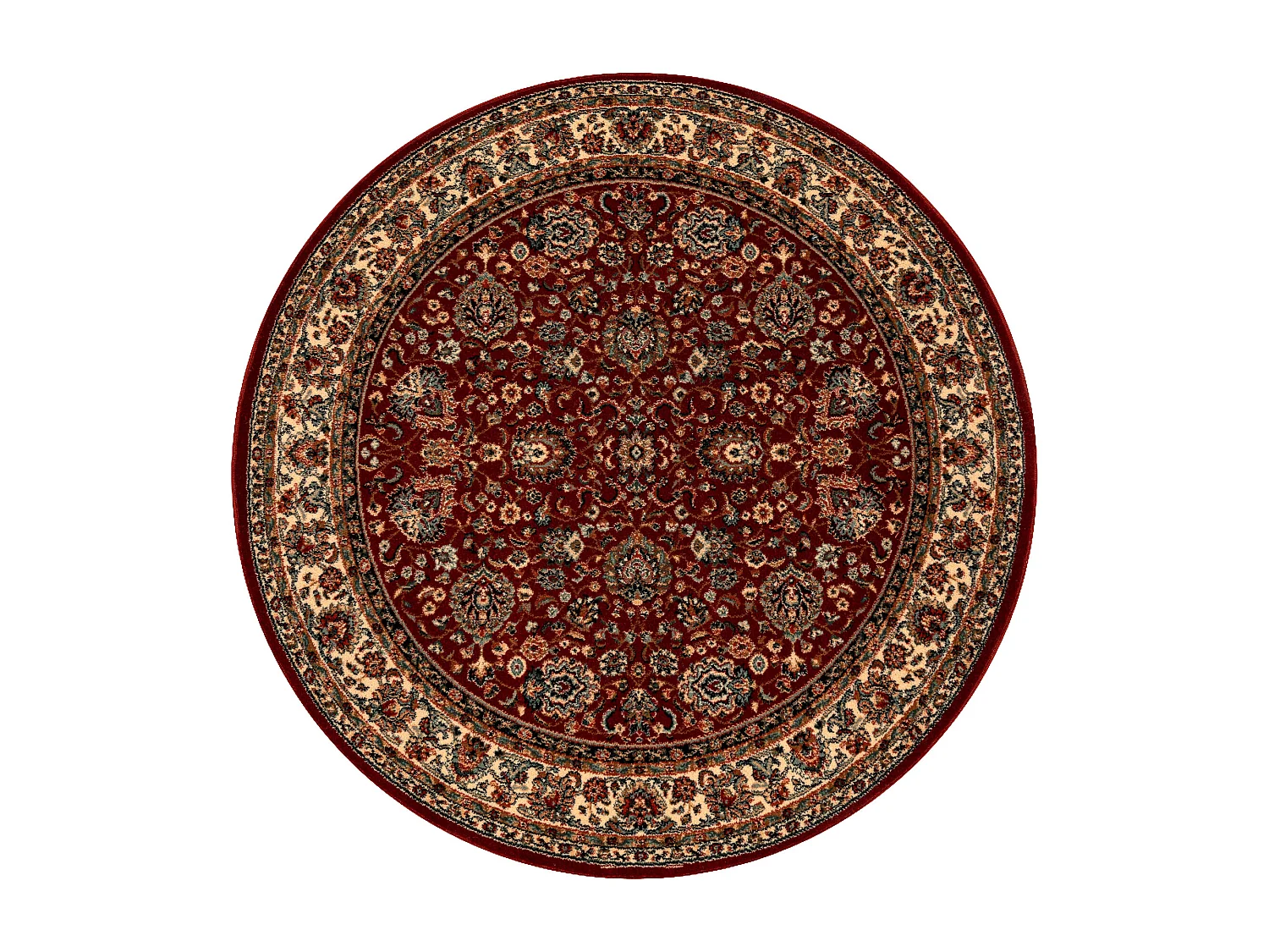 Tapis en laine KASHQAI 4362 302 cercle ornement bordeaux / beige cercle 160 cm