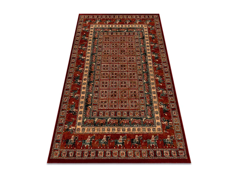 Tapis en laine KASHQAI 4301 300 oriental, cadre terre cuite / vert 240x340 cm