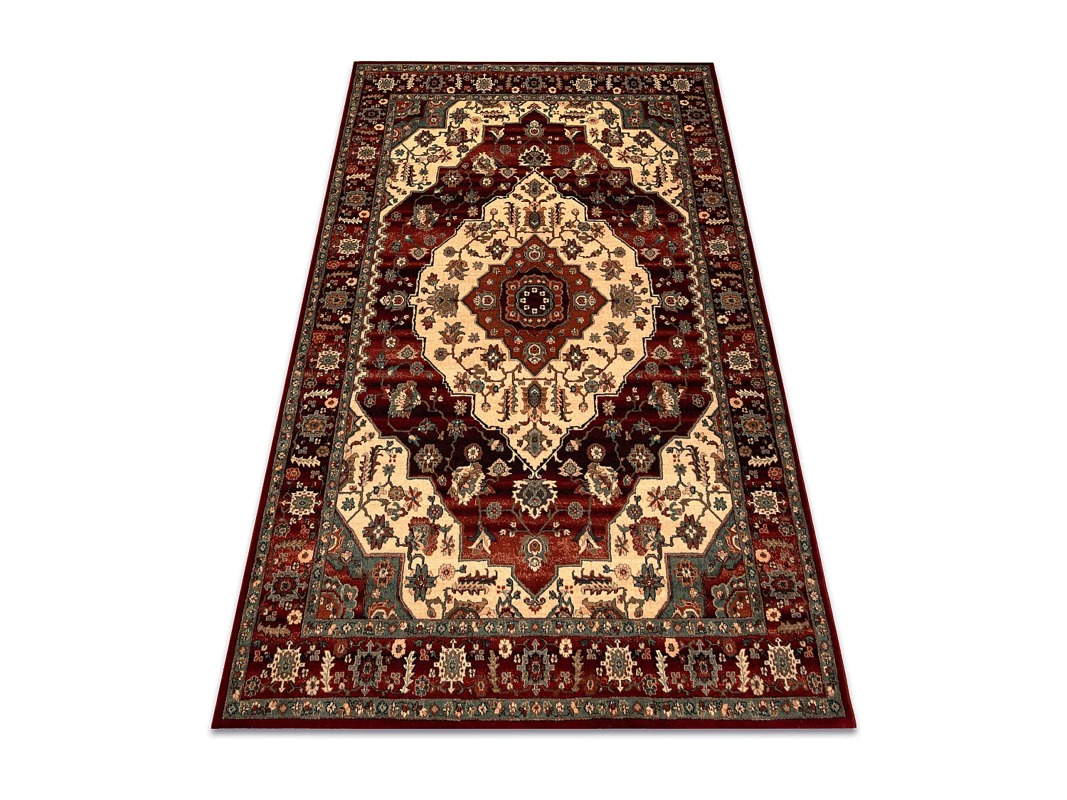 Tapis en laine KASHQAI 4377 300 ornement bordeaux / beige 160x240 cm