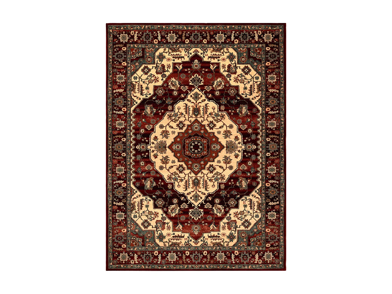 Tapis en laine KASHQAI 4377 300 ornement bordeaux / beige 160x240 cm