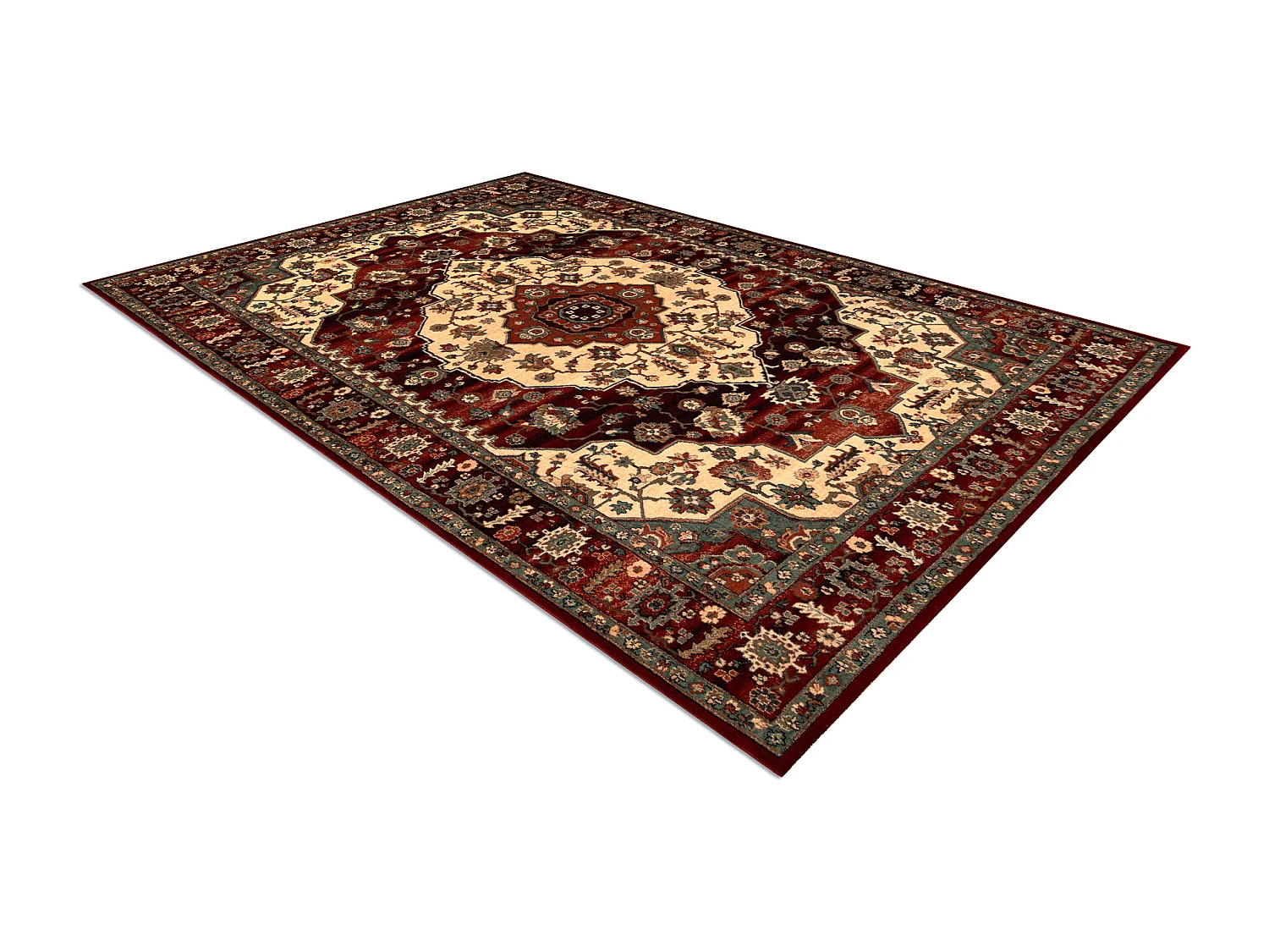 Tapis en laine KASHQAI 4377 300 ornement bordeaux / beige 160x240 cm