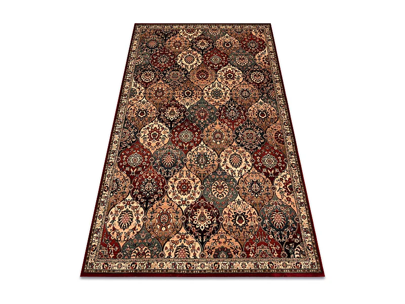 Tapis en laine KASHQAI 4373 300 oriental, treillis beige / bordeaux 200x300 cm