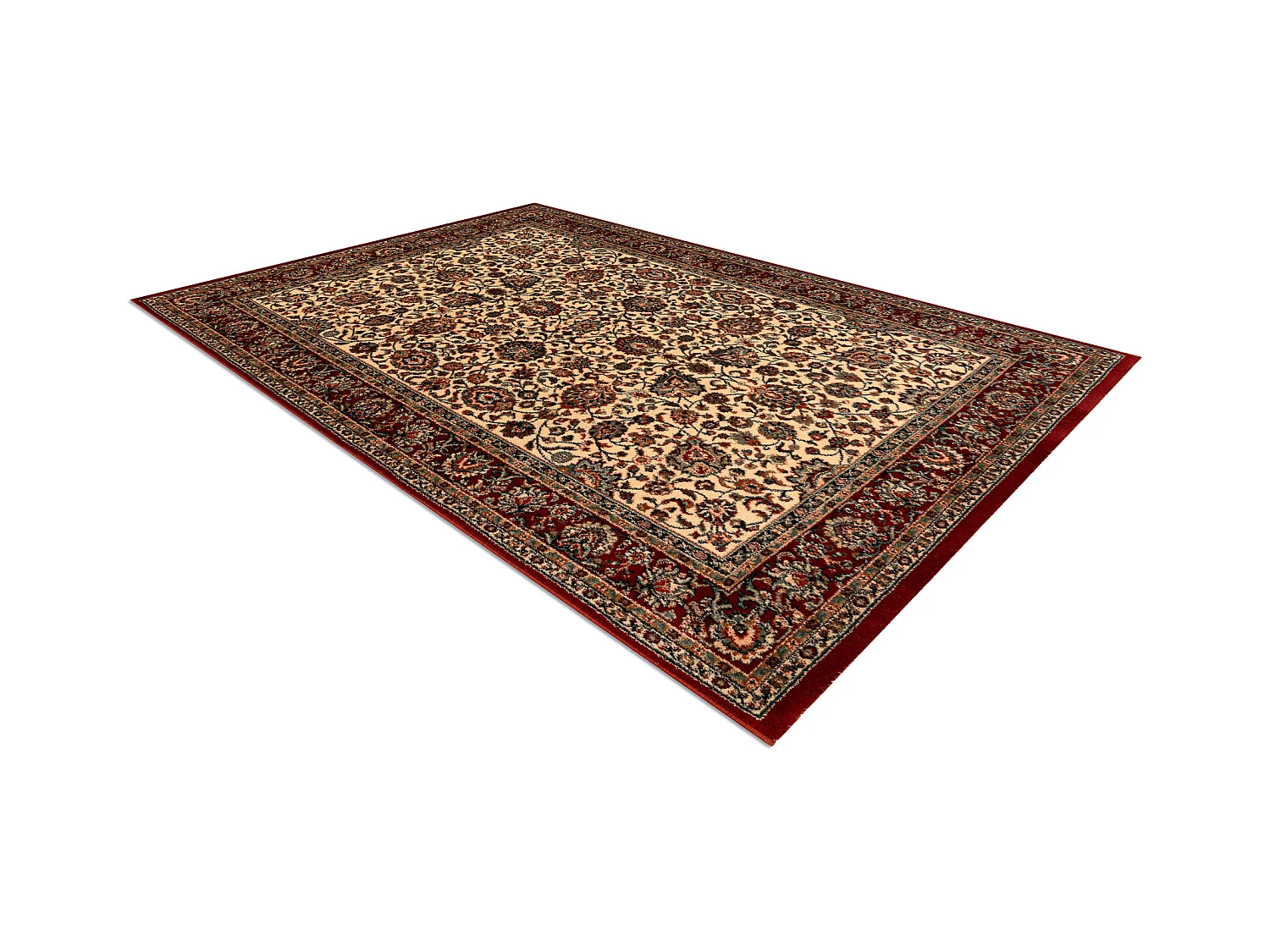 Wollen tapijt KASHQAI 4362 102 ornament beige / bordeaux rode kleur 120x170 cm