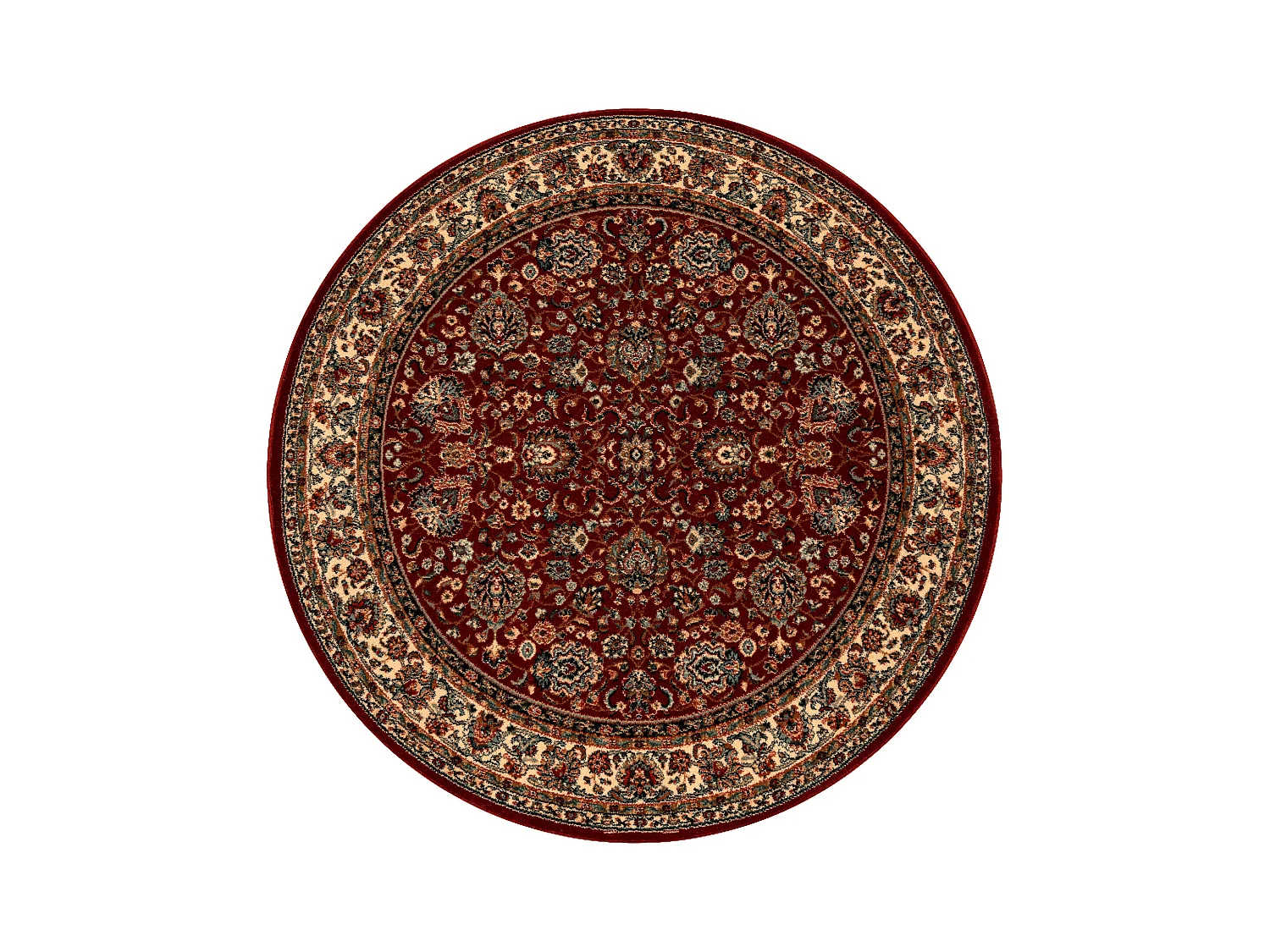 Dywan wełniany KASHQAI 4362 302 koło ornament bordo / beż cercle 120 cm