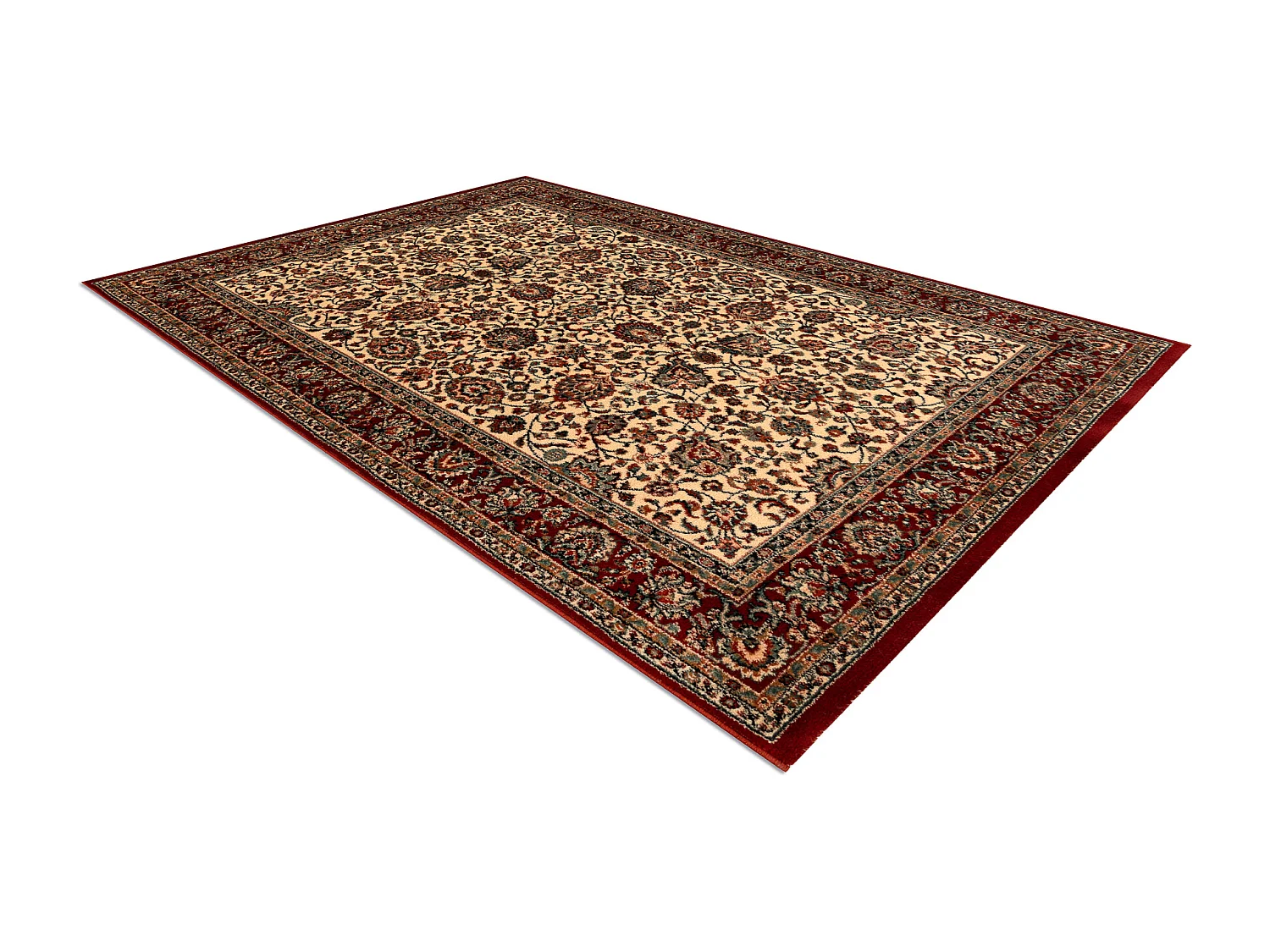 Tapis en laine KASHQAI 4362 102 ornement beige / bordeaux 80x160 cm