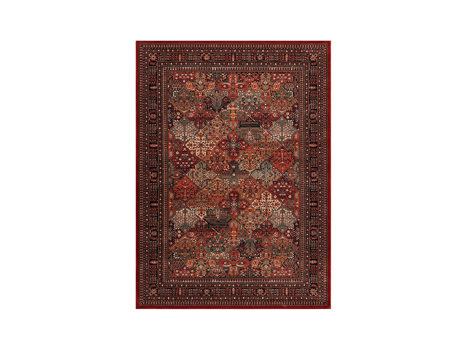 Tapis en laine KASHQAI 4309 300 oriental, cadre bordeaux 135x200 cm