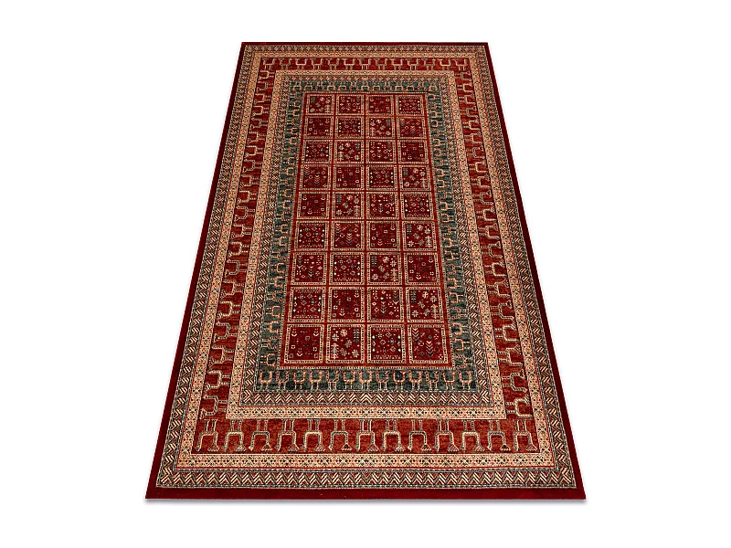 Tapis en laine KASHQAI 4349 300 oriental, cadre terre cuite / vert 67x130 cm
