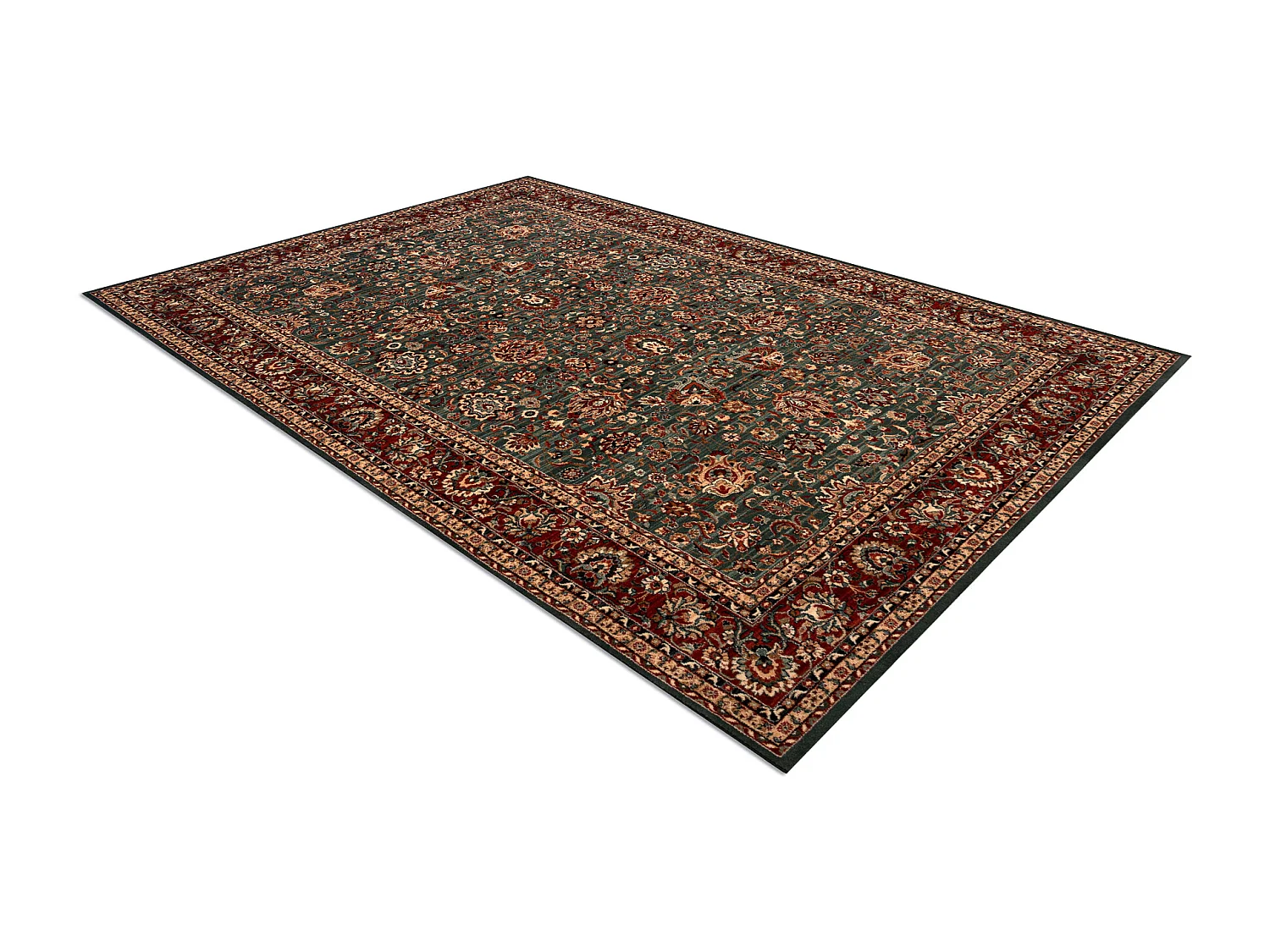 Tapis en laine KASHQAI 4362 400 ornement vert / bordeaux 67x275 cm