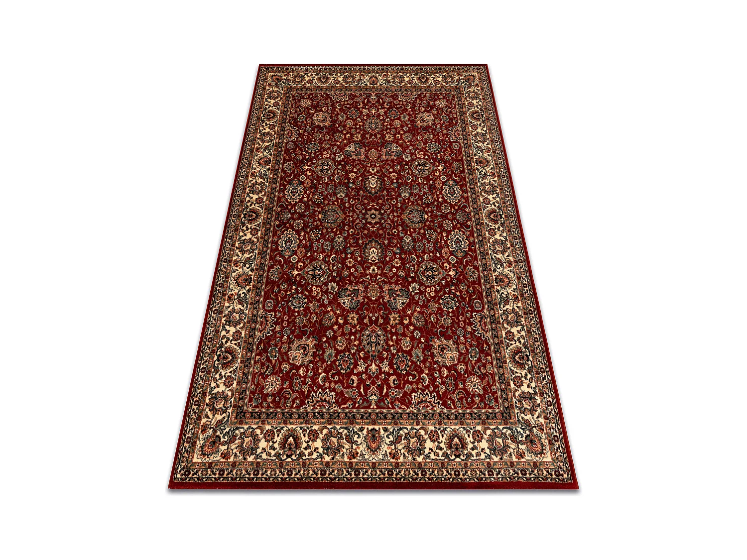 Tapis en laine KASHQAI 4362 302 ornement bordeaux / beige 80x160 cm