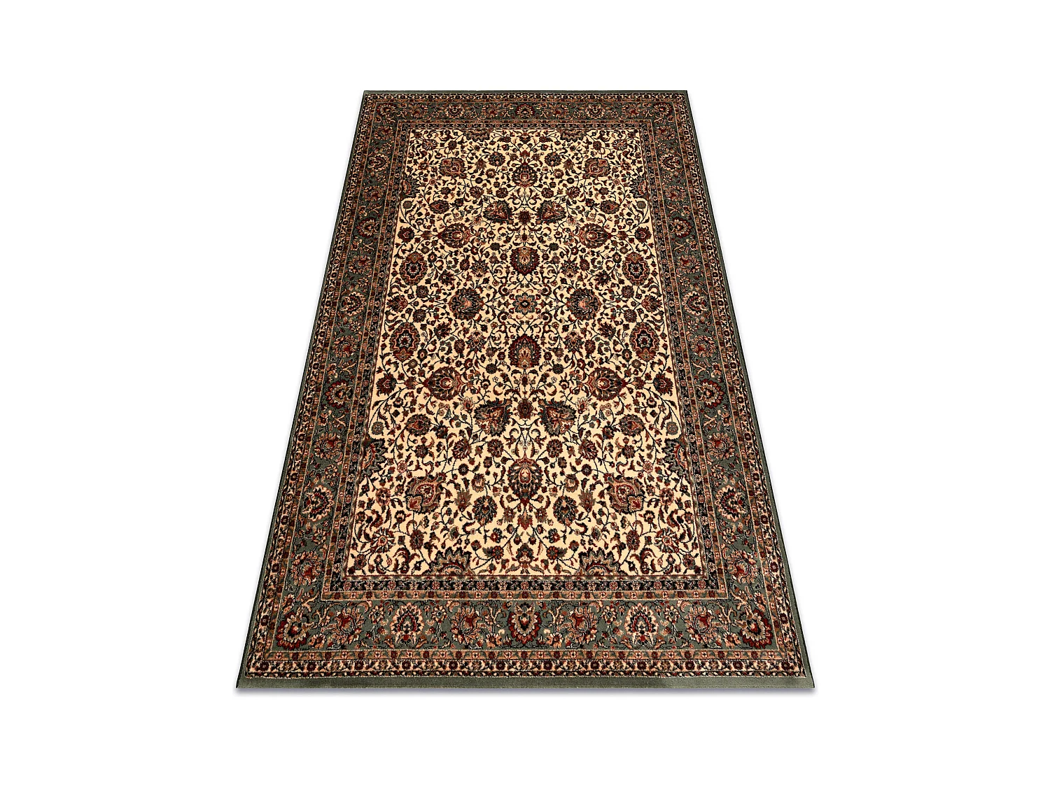 Tapis en laine KASHQAI 4362 101 ornement beige / vert 160x240 cm