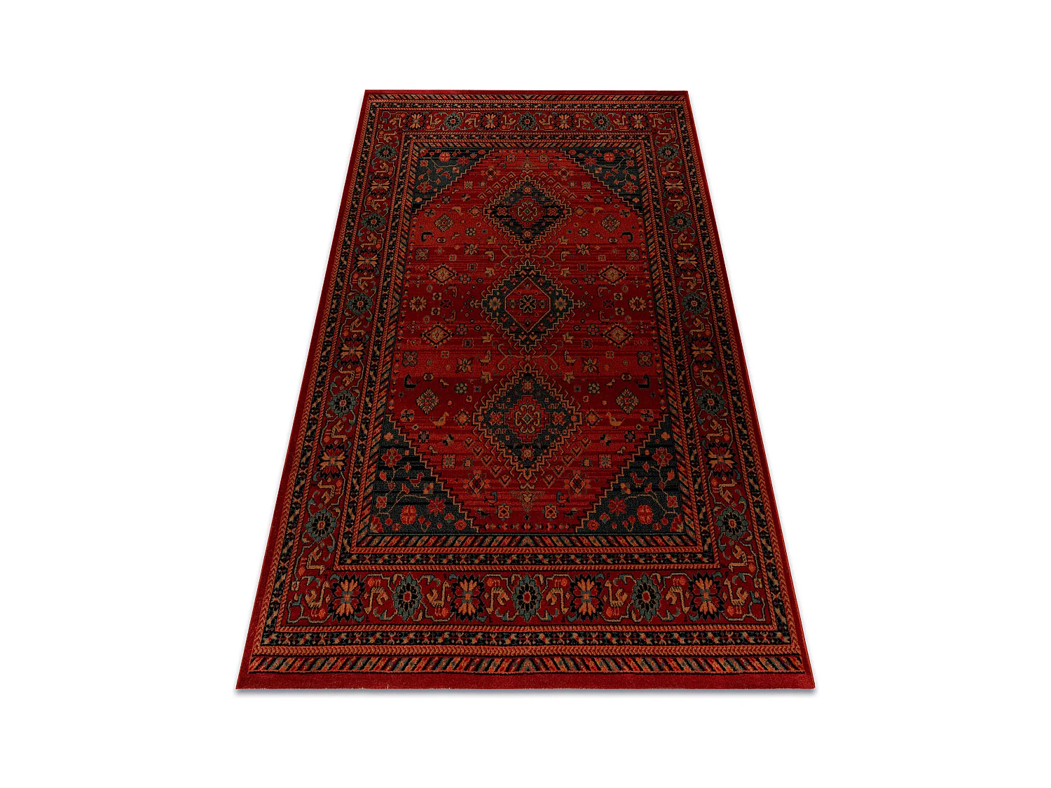 Tapis en laine KASHQAI 4345 300 oriental, cadre bordeaux 135x200 cm