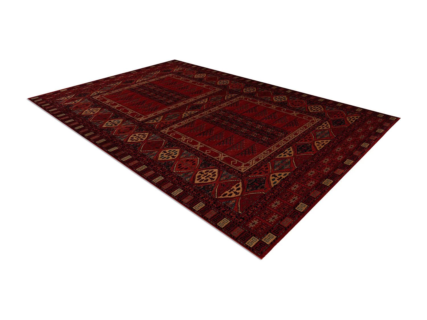 Tapete de lã KASHQAI 4346 300 oriental, geométrico bordó 160x240 cm