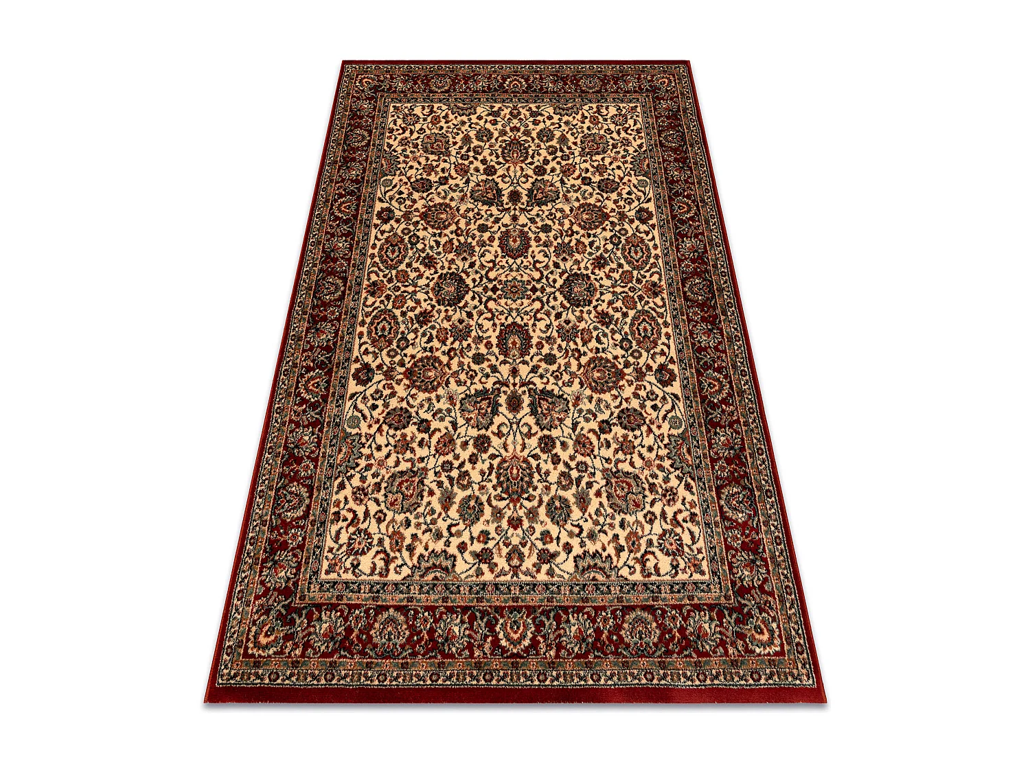 Wollteppich KASHQAI 4362 102 Ornament beige / rotwein 200x300 cm