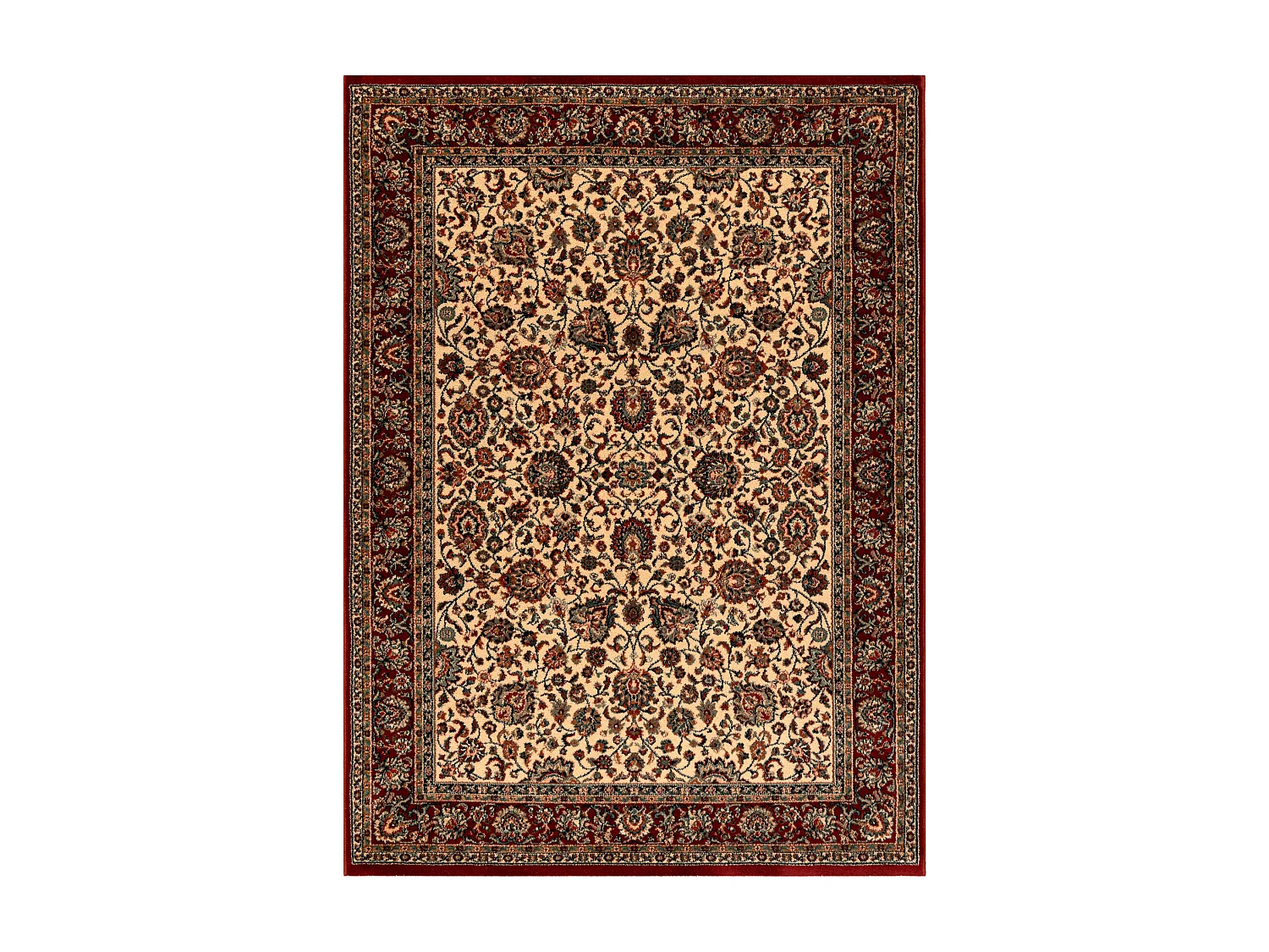 Dywan wełniany KASHQAI 4362 102 ornament beż / bordo 135x200 cm