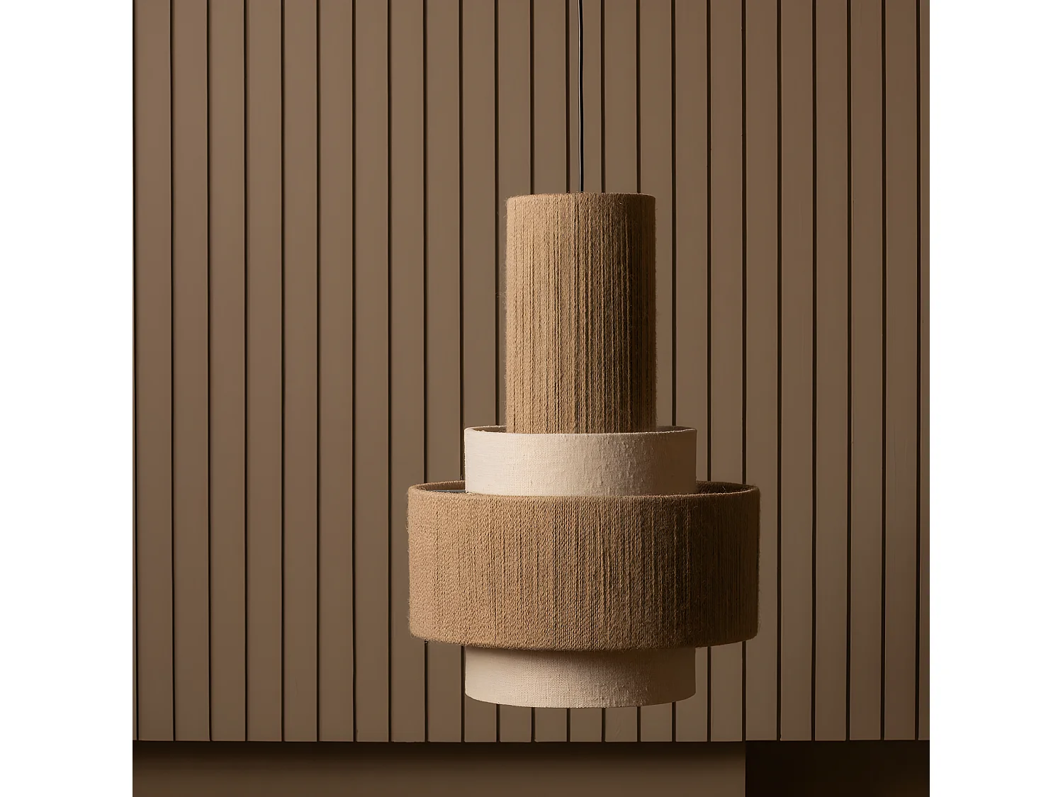 Pelle - Suspension ronde en fibres naturelles ø38cm - Naturel