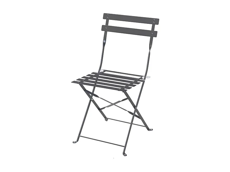 Silla de jardín plegable de metal gris antracita