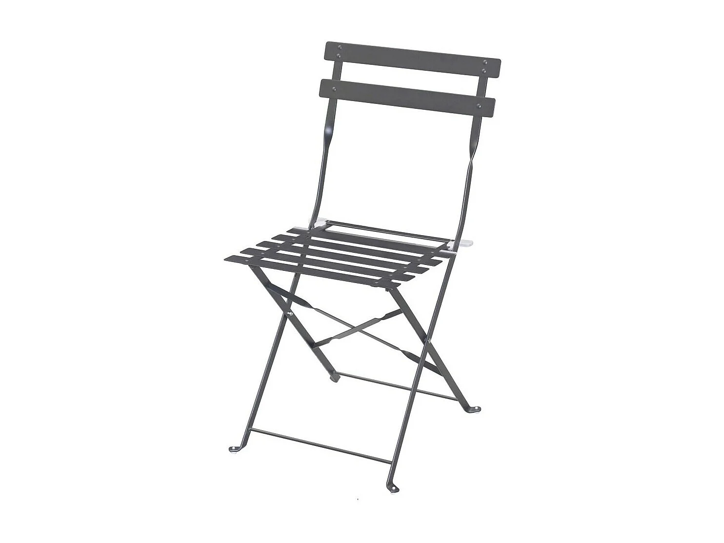 Silla de jardín plegable de metal gris antracita