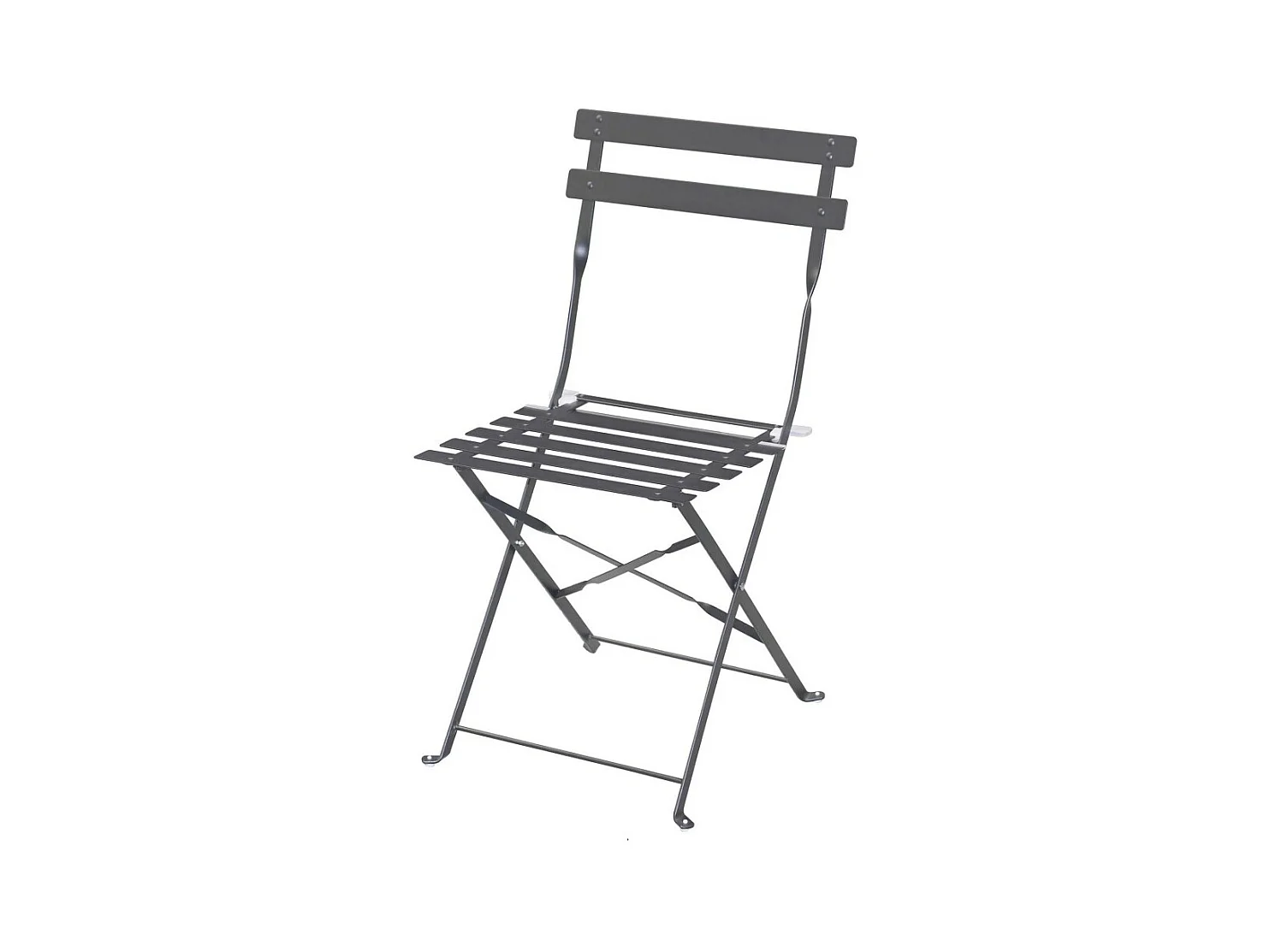 Chaise de jardin pliable en métal gris anthracite