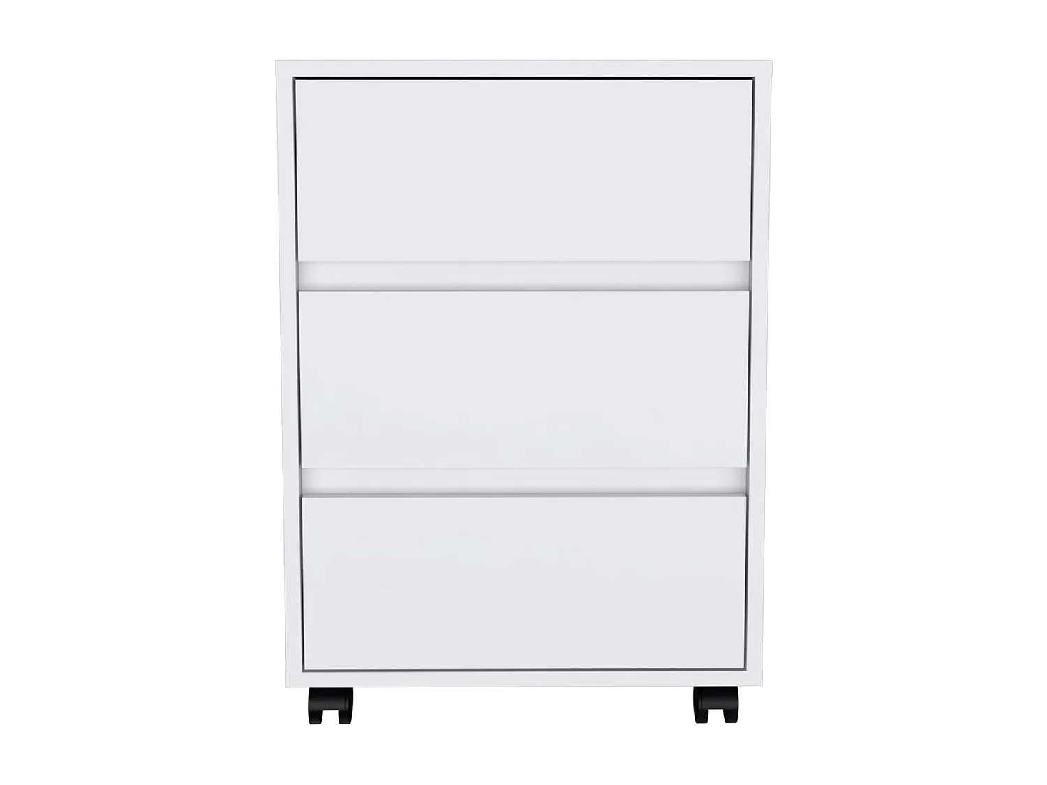 Classeur en mélamine Artemide, avec tiroirs sur rail métallique, 65.98 cm X 46.38 cm X 45.28 cm, blanc