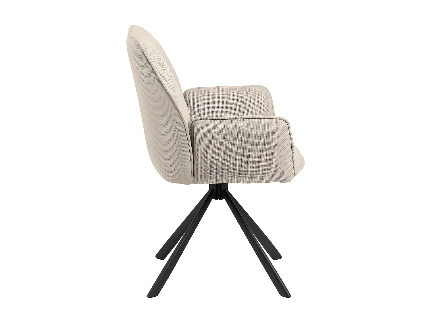 Barbacou - Lot de 2 fauteuils de table en tissu et métal - Beige