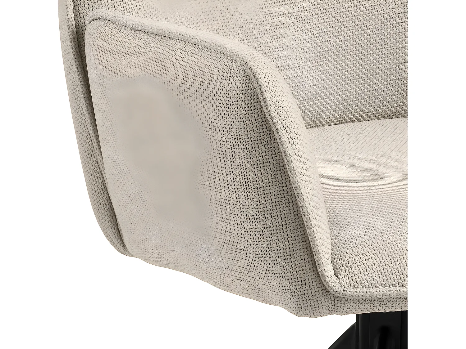 Barbacou - Lot de 2 fauteuils de table en tissu et métal - Beige