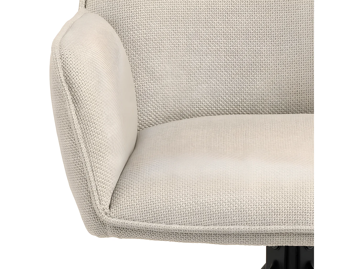 Barbacou - Lot de 2 fauteuils de table en tissu et métal - Beige