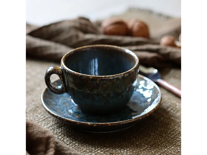 Ogo Living - Lot 6 Tasses 16cl Et Soucoupes 14cm Venus En Porcelaine