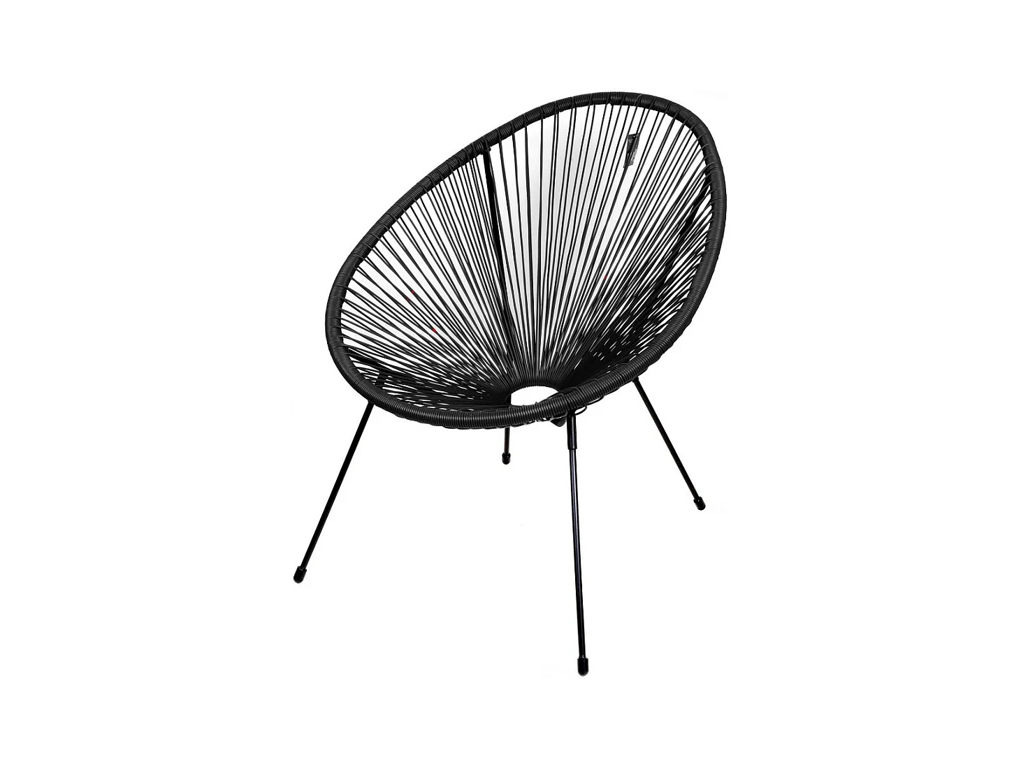 Ronde tuinstoel in zwart gekleurde hars 56x88x72 cm