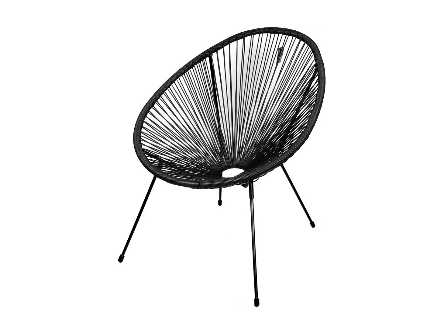 Ronde tuinstoel in zwart gekleurde hars 56x88x72 cm