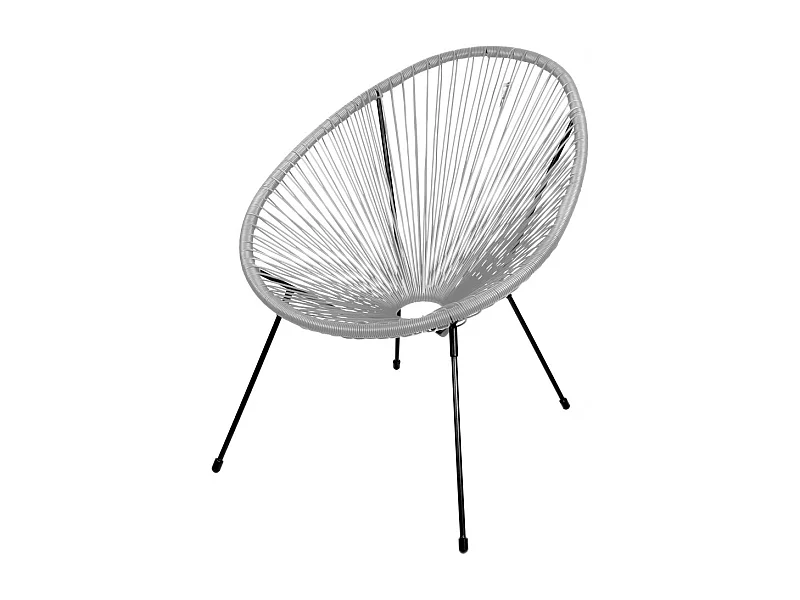 Sillón de jardín redondo de resina en color gris 56x88x72 cm