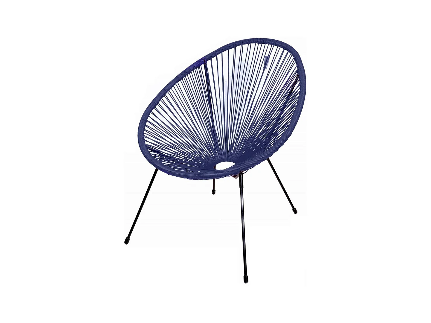 Ronde tuinstoel van blauw gekleurde hars 56x88x72 cm