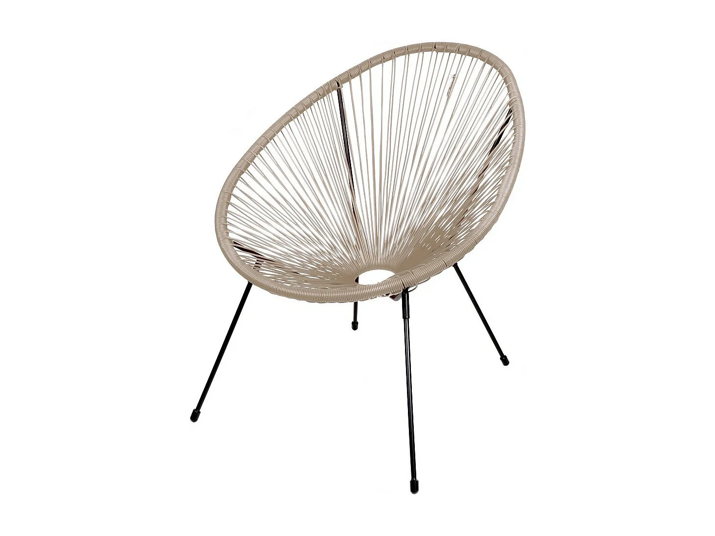 Ronde tuinstoel in taupekleurig hars 56x88x72 cm