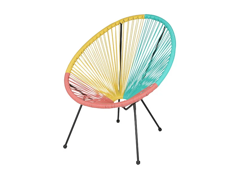 Fauteuil de jardin rond en résine coloris multicolore 56x88x72 cm