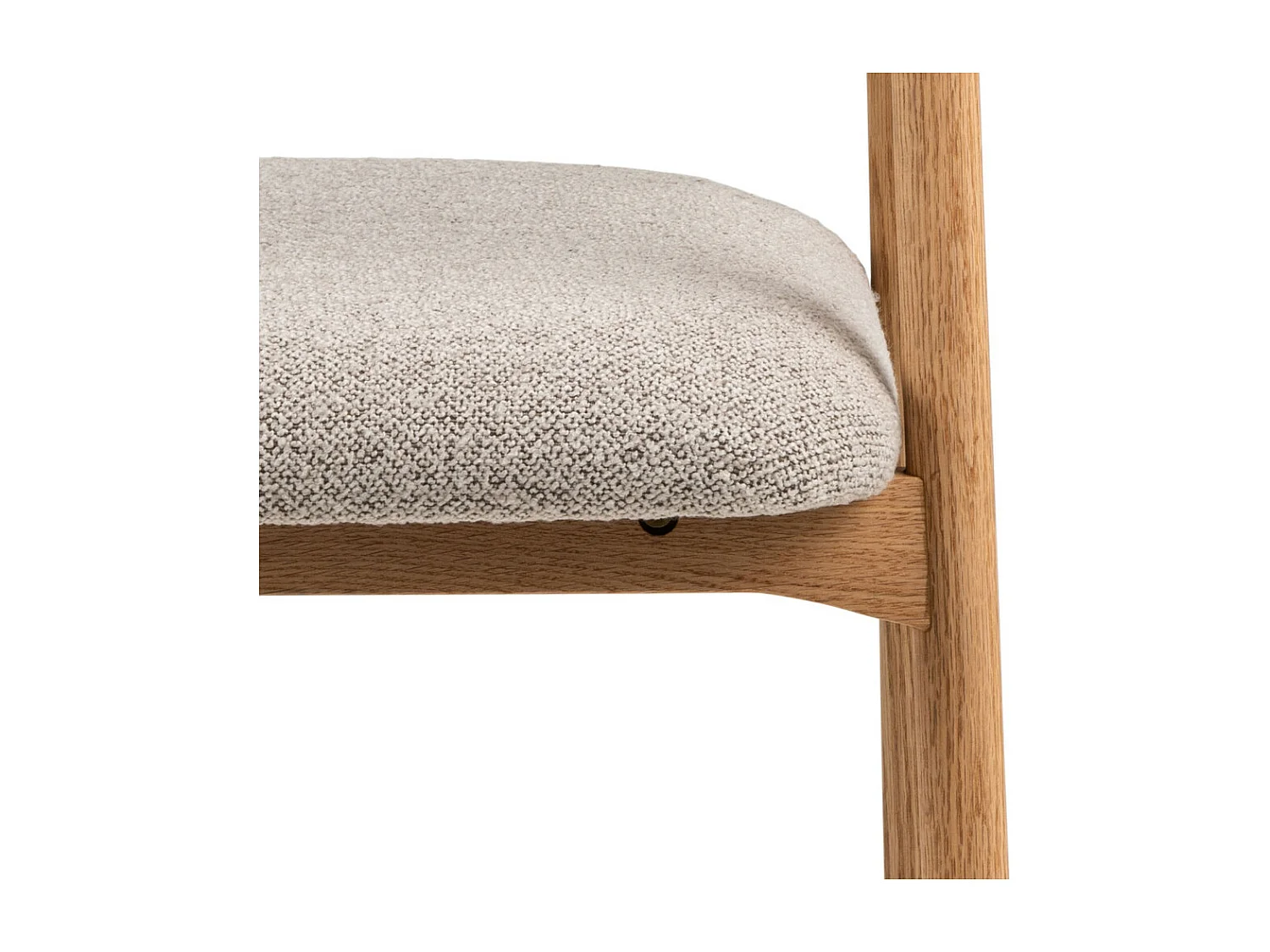 Anabate - Lot de 2 fauteuils de table en tissu et bois - Naturel chiné