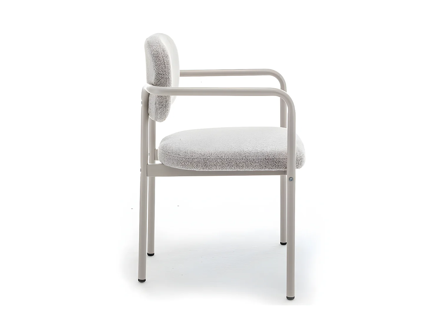 Stuart - Lot de 2 fauteuils de table en tissu bouclette pieds beiges - Beige