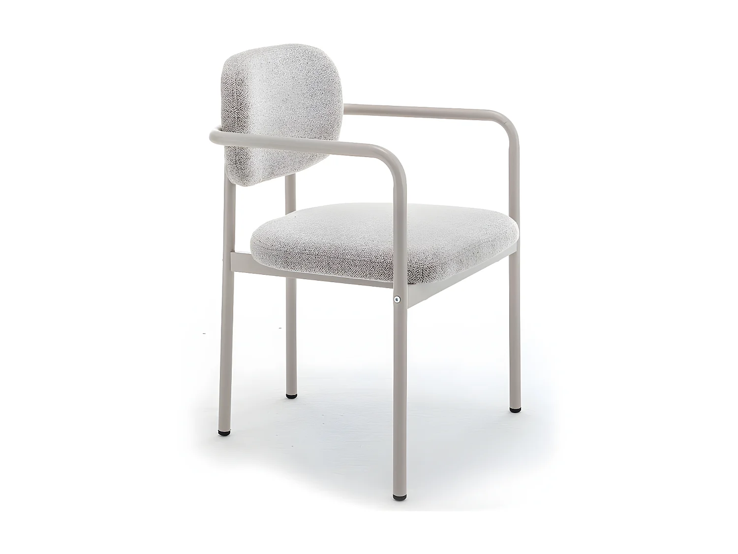 Stuart - Lot de 2 fauteuils de table en tissu bouclette pieds beiges - Beige