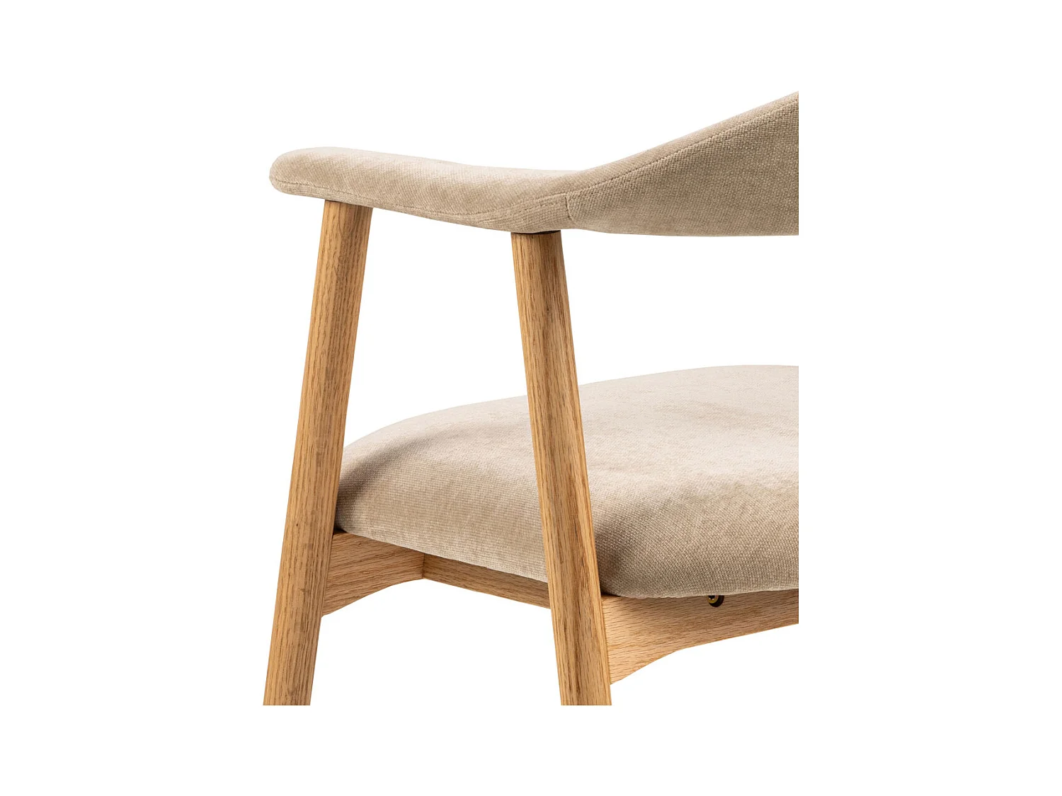Anabate - Lot de 2 fauteuils de table en tissu et bois - Beige