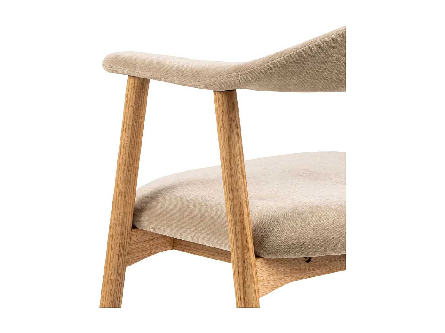 Anabate - Lot de 2 fauteuils de table en tissu et bois - Beige
