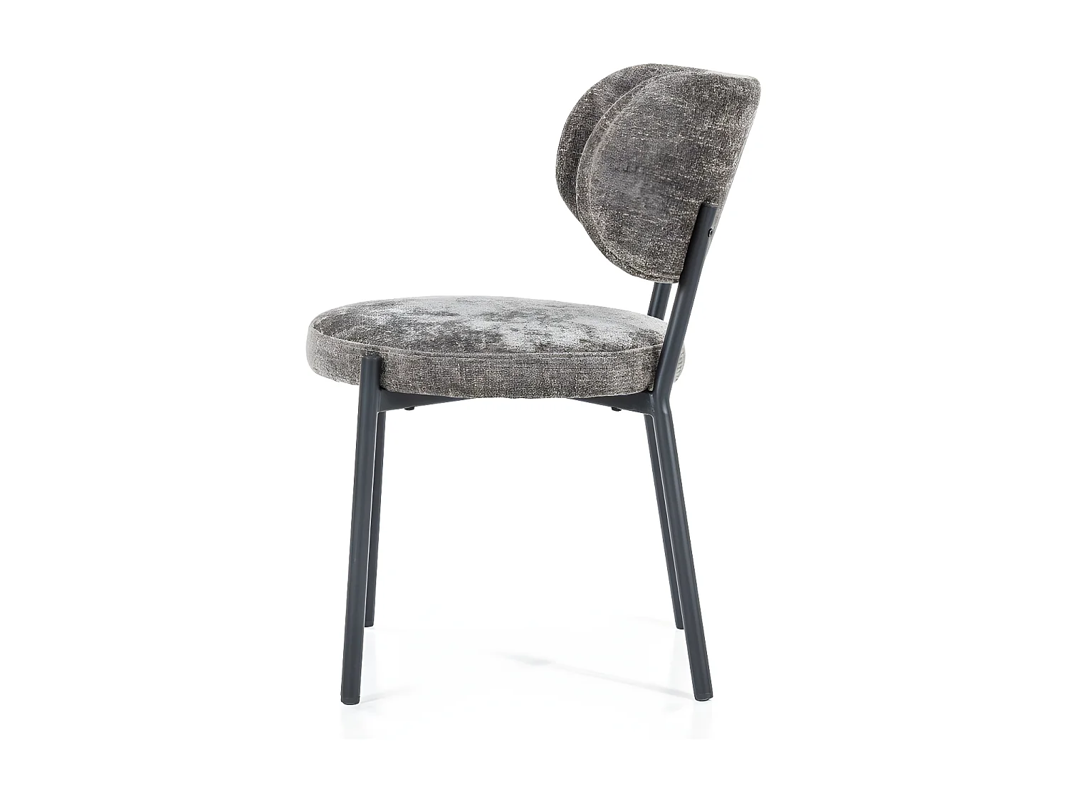 Oasis - Lot de 2 chaises en chenille et métal - Marron