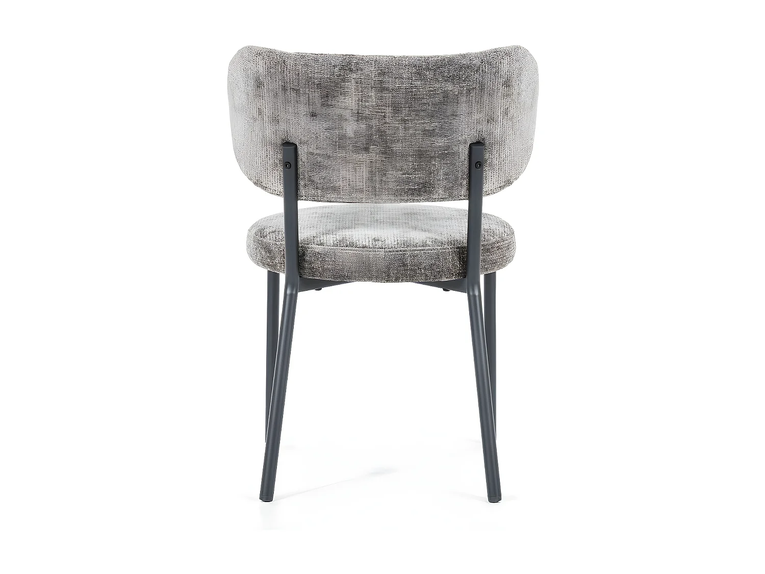 Oasis - Lot de 2 chaises en chenille et métal - Marron