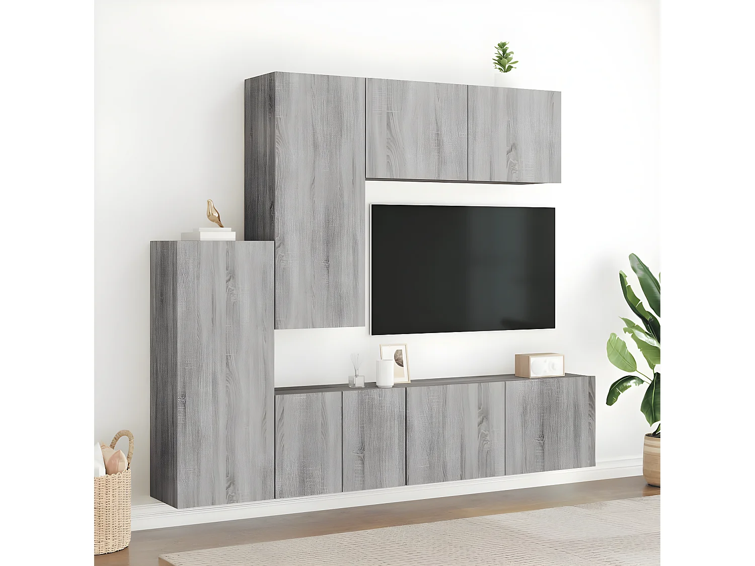 Ensemble de meuble TV 5 pcs sonoma gris bois d'ingénierie WET3368