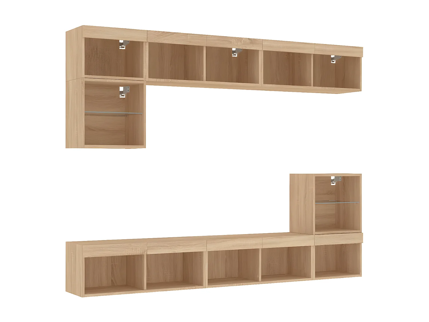 Ensemble de meuble TV avec LED 8 pcs chêne sonoma bois d'ingénierie WET6900