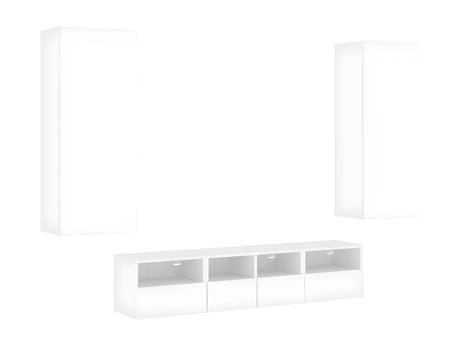 Ensemble de meuble TV 5 pcs blanc bois d'ingénierie WET7366