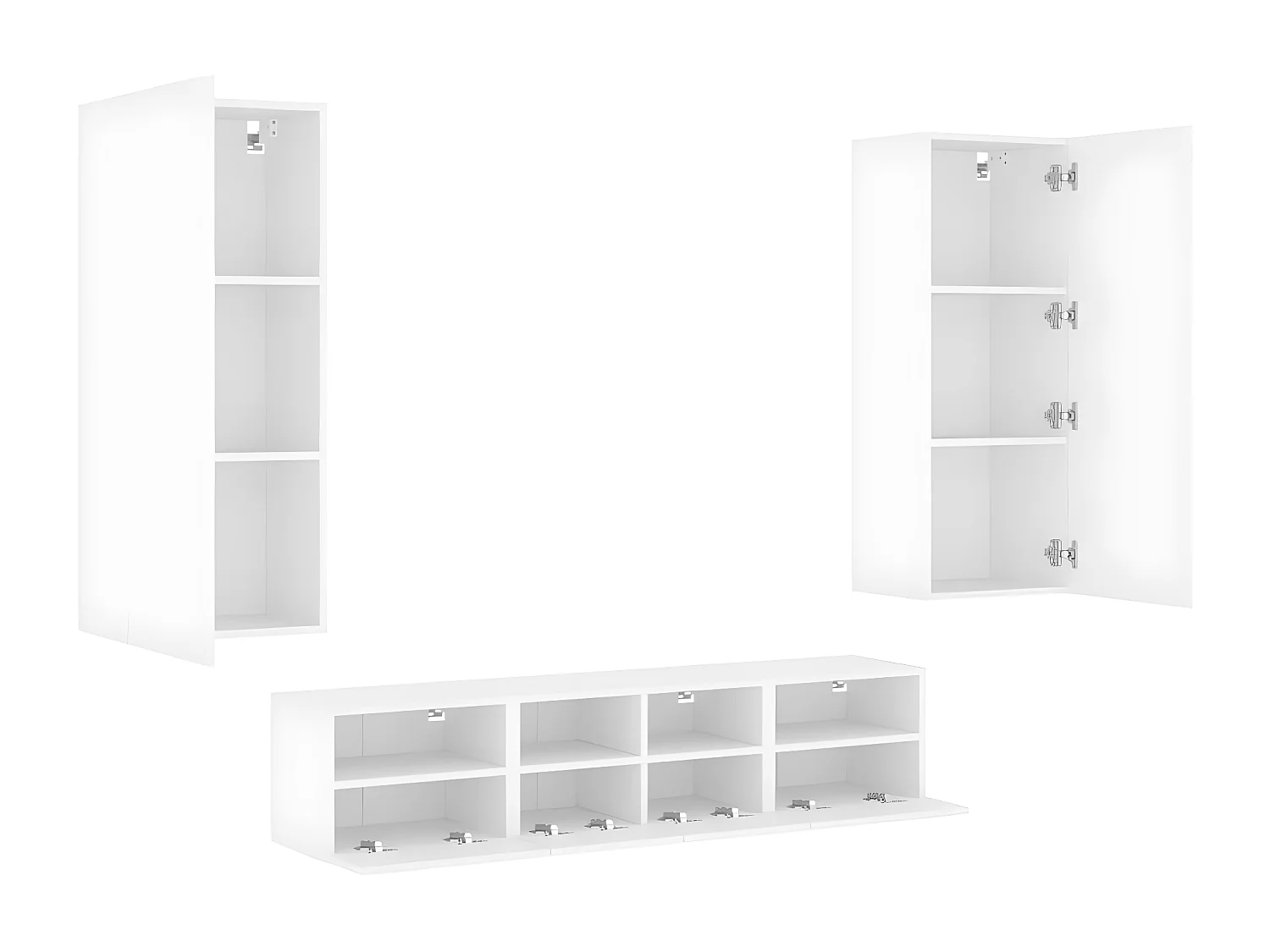 Ensemble de meuble TV 5 pcs blanc bois d'ingénierie WET7366