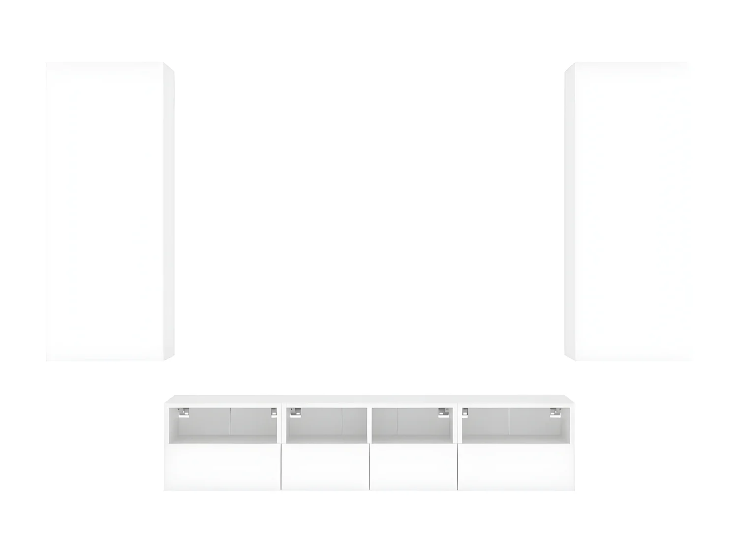 Ensemble de meuble TV 5 pcs blanc bois d'ingénierie WET7366