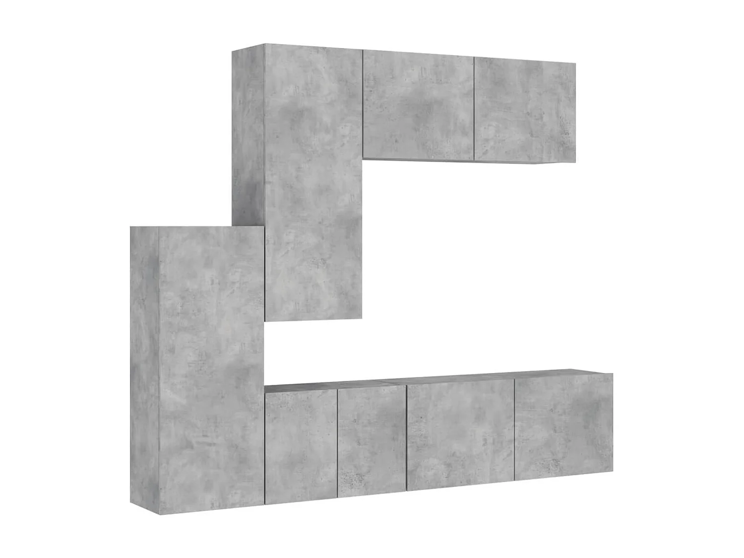 Ensemble de meuble TV 5 pcs gris béton bois d'ingénierie WET5481