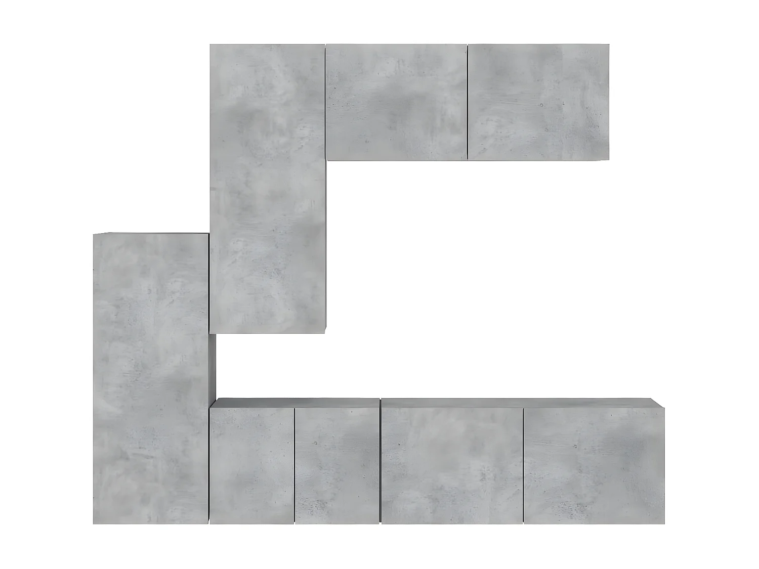 Ensemble de meuble TV 5 pcs gris béton bois d'ingénierie WET5481