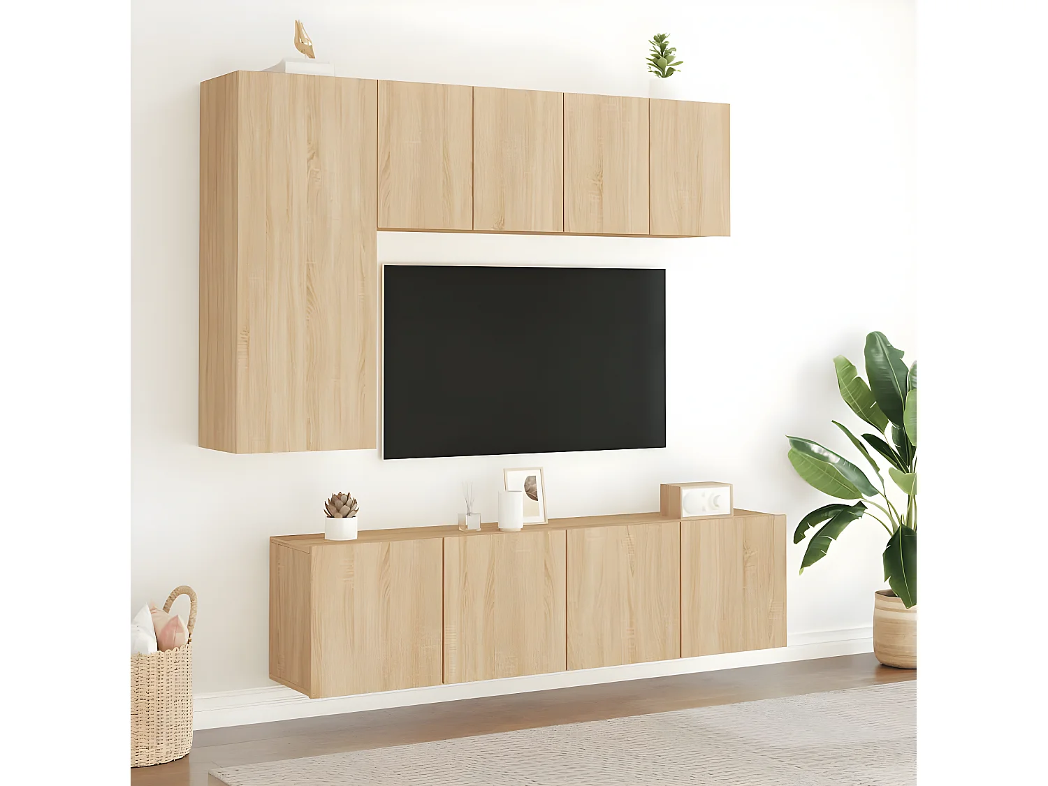 Ensemble de meuble TV 5 pcs chêne sonoma bois d'ingénierie WET9369